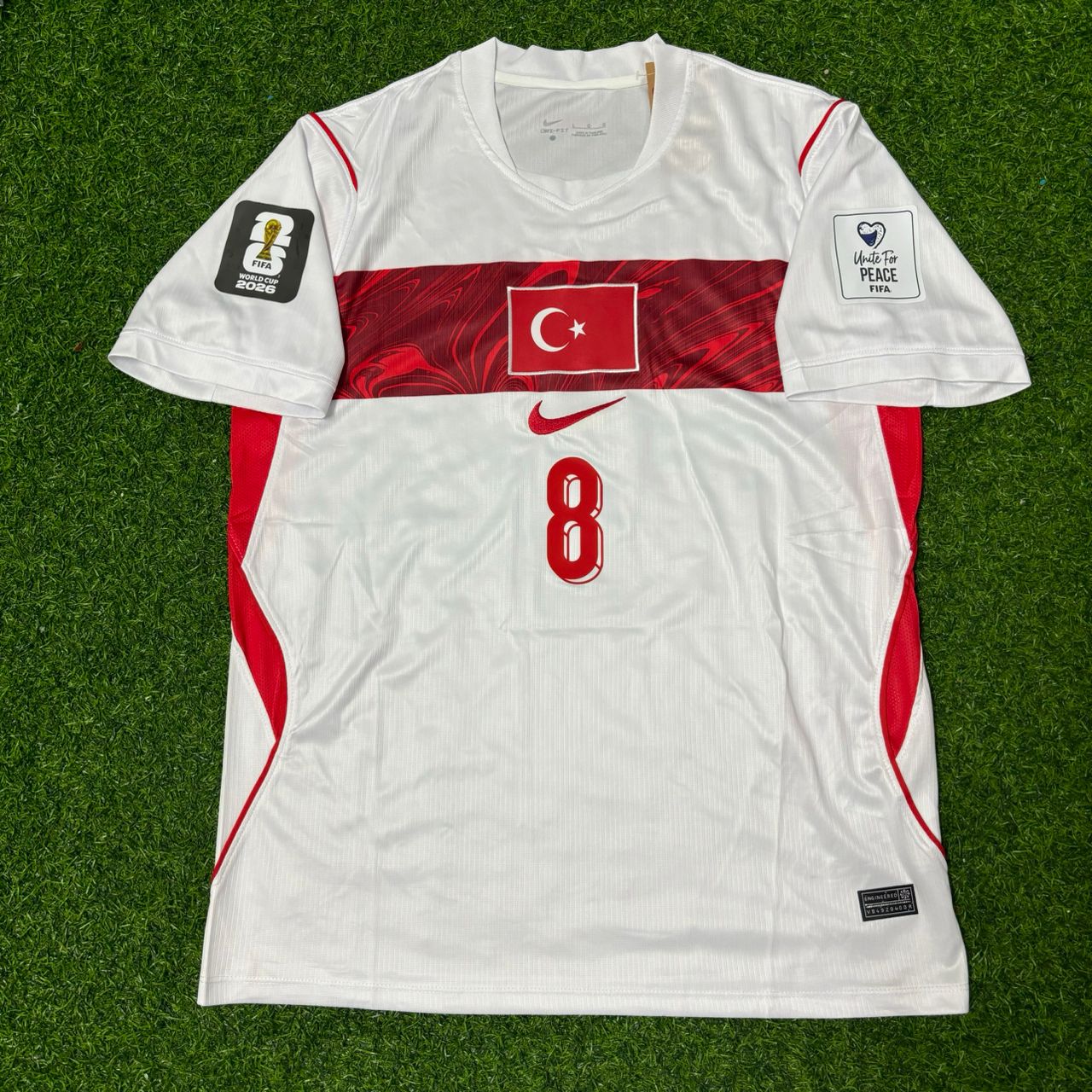 Turkey Türkiye World Cup 2026 Arda Güler #8 Away White Football Jersey