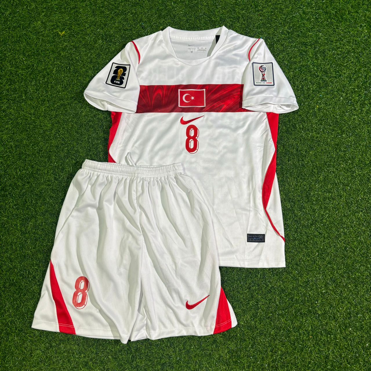 Turkey Türkiye World Cup 2026 Arda Güler #8 Away White Kids Football Jersey