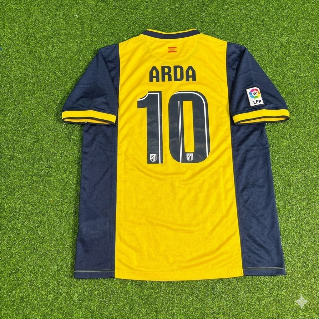 Arda Turan #10 Atlético Madrid 2013-2014 Away Yellow Football Jersey Kit