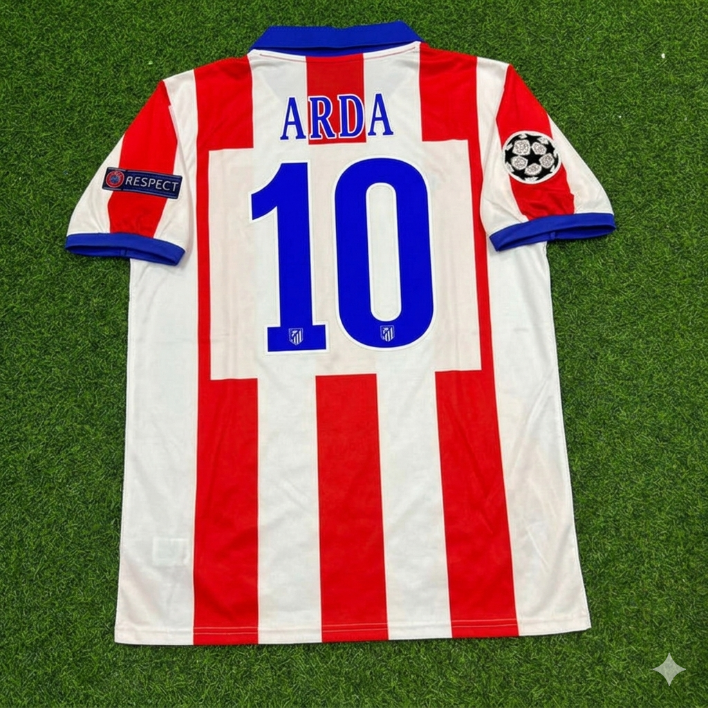 Arda Turan 10- Atlético Madrid 2014 Champions League Final Retro Football Jersey Kit
