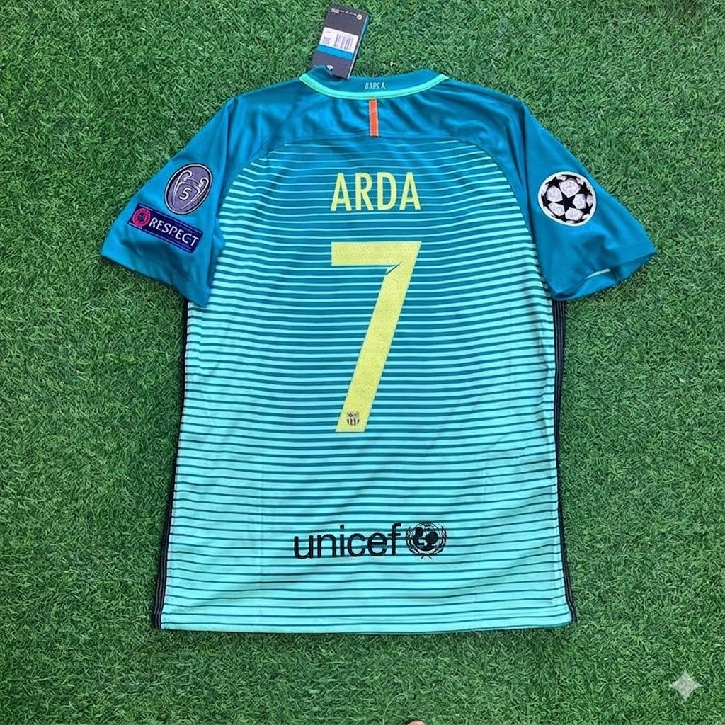 Barcelona Arda Turan #7 2016/17 Away Retro Football Jersey