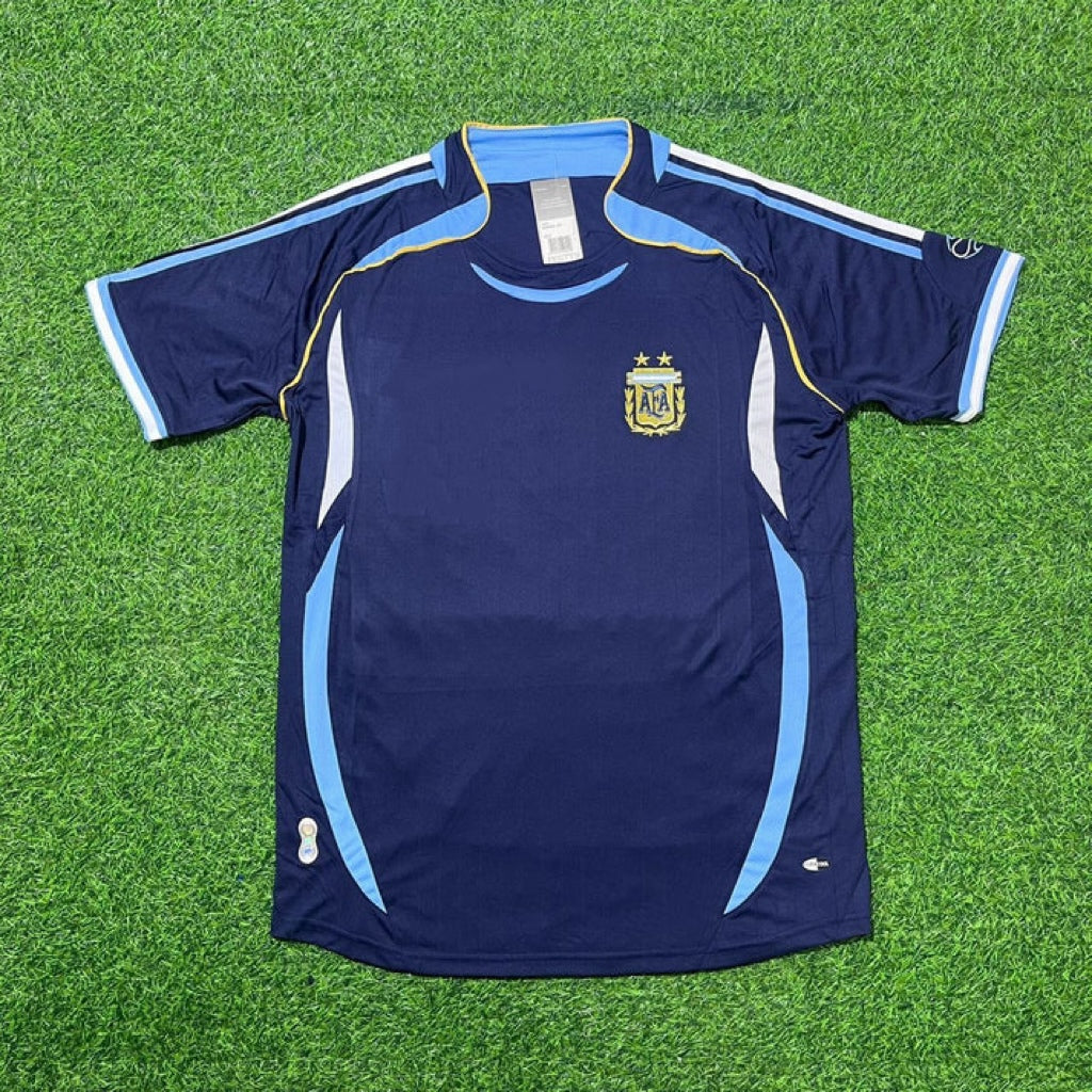 Argentina World Cup 2006 Dark Blue Home Retro Football Jersey Kit
