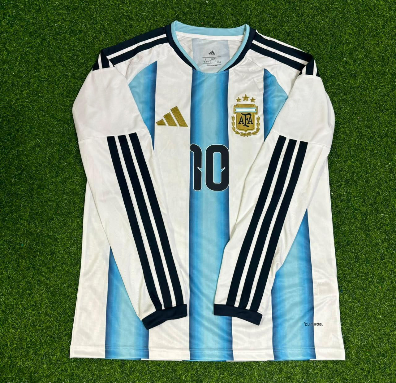 Diego Armando Maradona #10 Argentina Retro Home Long Sleeve Football Jersey Kit