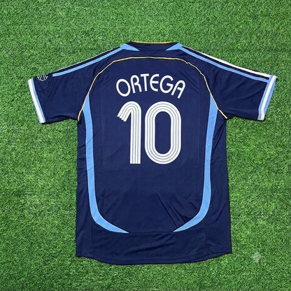 Argentina World Cup 2006 Ariel Ortega #10 Dark Blue Home Retro Football Jersey Kit