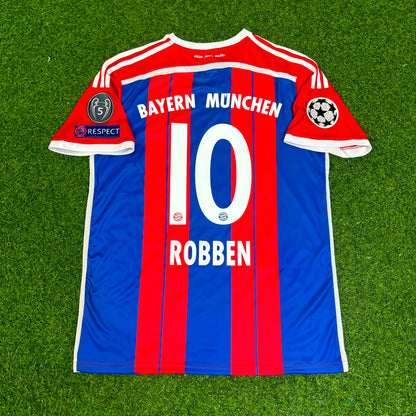 Arjen Robben #10 Bayern Munich 2014 2015 Home Retro Champions League Patc Football Jersey