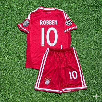 Arjen Robben #10 Bayern Munich 2013 Champions League Final Kids Retro Kit Jersey