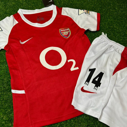 Thierry Henry Arsenal 2002/04 Home Kids Kit Football Jersey Kit for Children