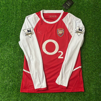 Arsenal Home o2 2002 Retro Long Sleeve Football Jersey Kit