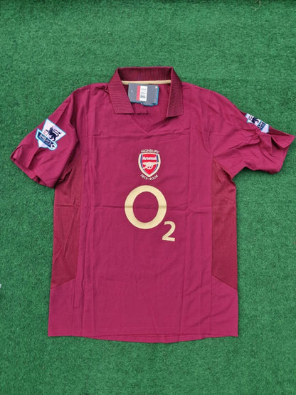Arsenal 2006 Highbury Burguny Premier League Patch Retro Football Jersey Kit