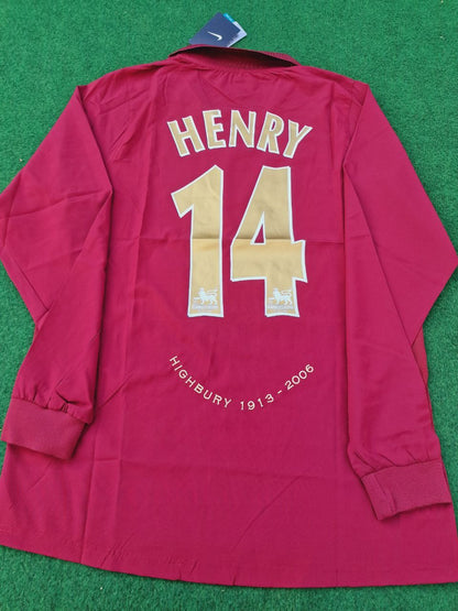 Arsenal Retro 2005 Burgundy Long Sleeve Football Jersey Kit