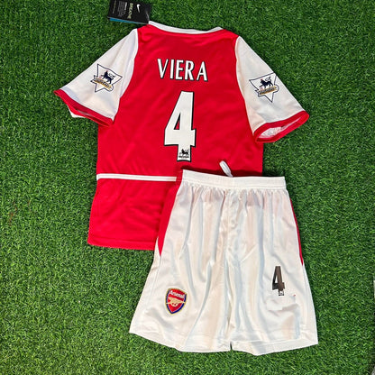 Patrick Viera 4 Arsenal 2002/04 Home Kids Kit Football Jersey Kit for Children