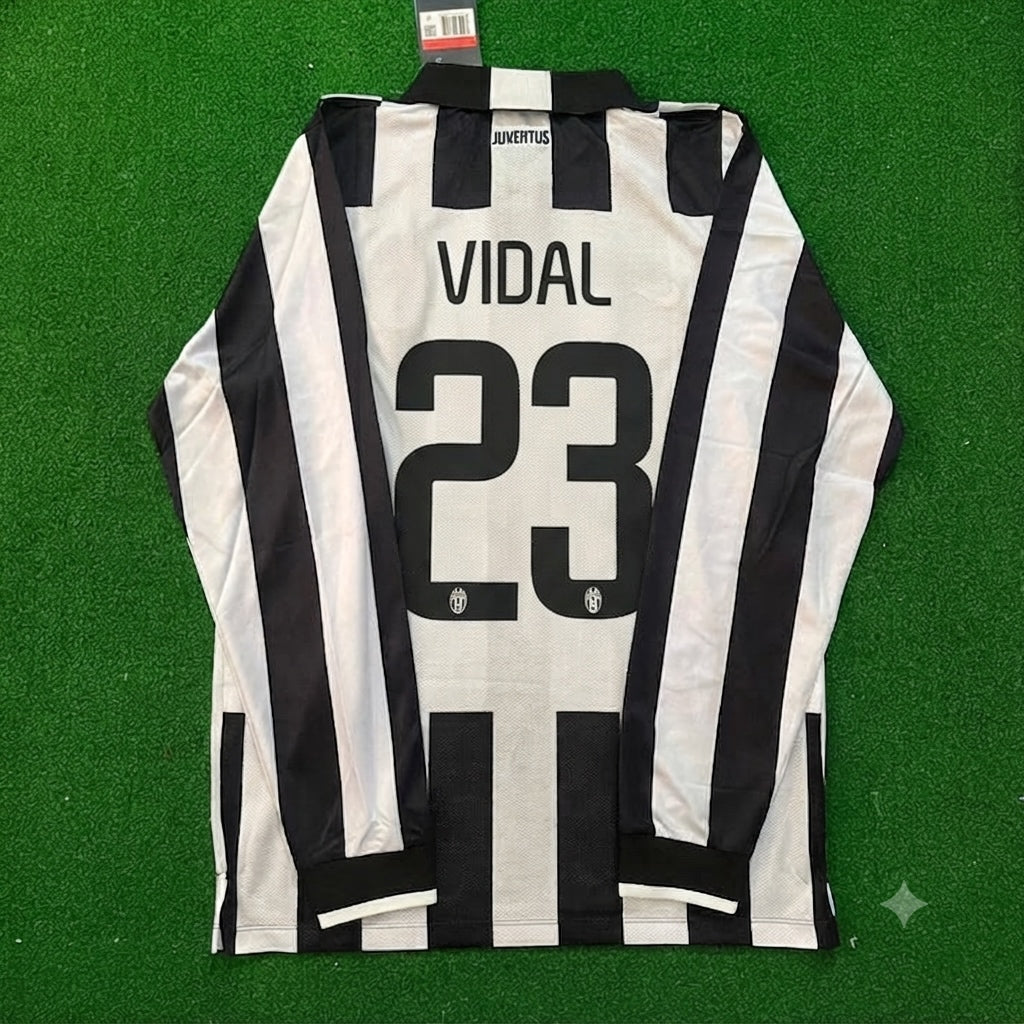 Arturo Vidal #23 Juventus 2014 2015 Retro Long Sleeve Football Jersey