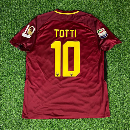 Francesco Totti AS Roma 2016 2017 Final Season Nova Camisa Football Jersey Kit