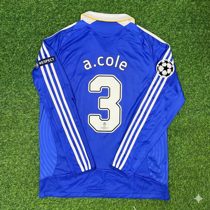 Ashley Cole Chelsea 2008 Champions League Final Long Sleeve Football Jersey Kit