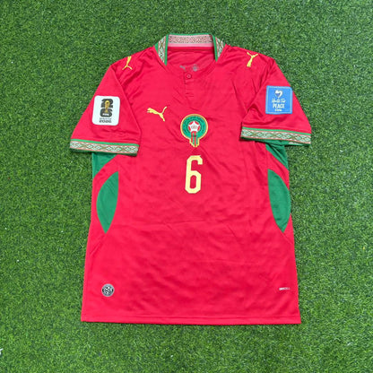 Ayyoub Bouaddi Morocco 2026 World Cup Kids Home Red Football Jersey