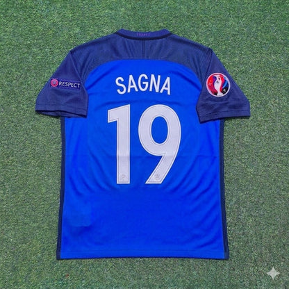 France EURO 2016 Bacary Sagna #19 Home Retro Football Jersey