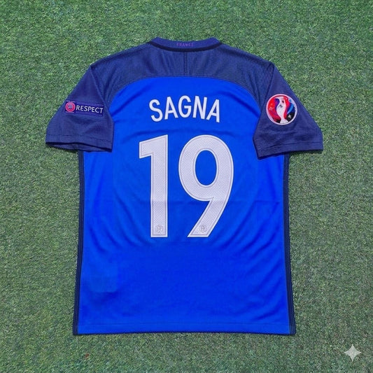France EURO 2016 Bacary Sagna #19 Home Retro Football Jersey