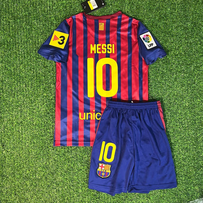 Lionel Messi Barcelona 11/12 Home Kids Kit Football Jersey Kit for Children