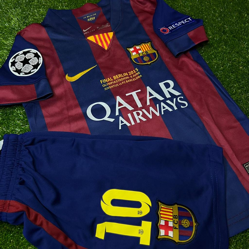 Lionel Messi Barcelona 14/15 Home Kids Kit Jersey for Children – | KinderTrikot | Maillot Enfant