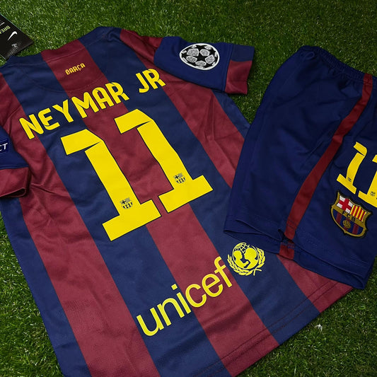 Neymar Jr Barcelona 14/15 Home Kids Kit – Kit Jersey for Children – | KinderTrikot | Maillot Enfant


