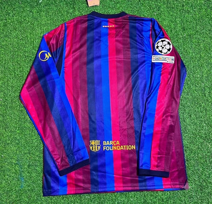Barcelona 2027 Champions League Patch Home Long Sleeve Football Jersey