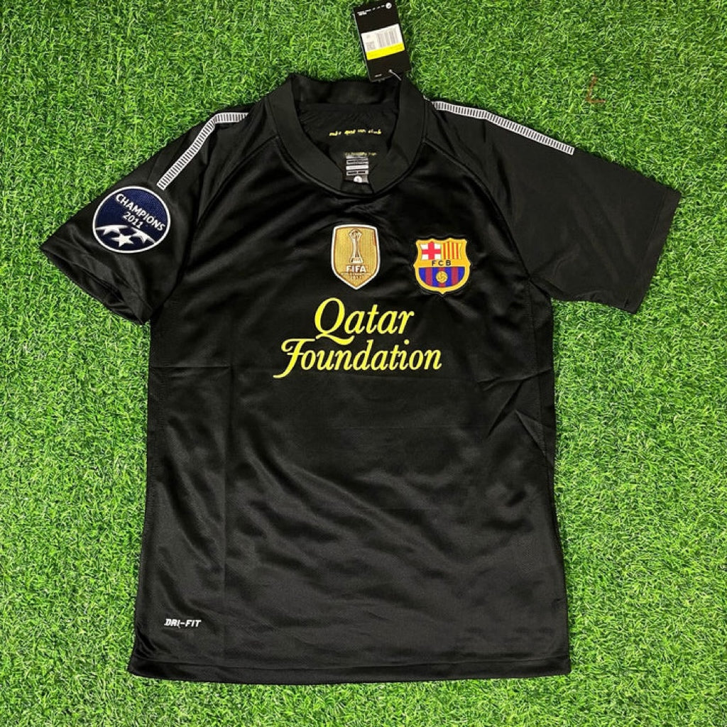 Barcelona Black 2011/12 Retro Kit Shirt Football Jersey