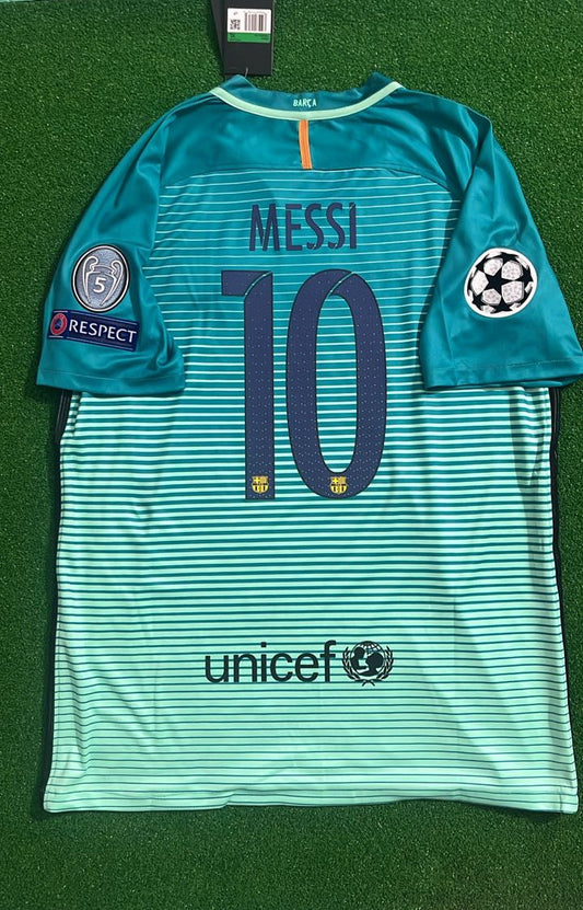 – Lionel Messi Barcelona 2016/17 Away Retro Jersey Trikot Maillot Soccer Kit