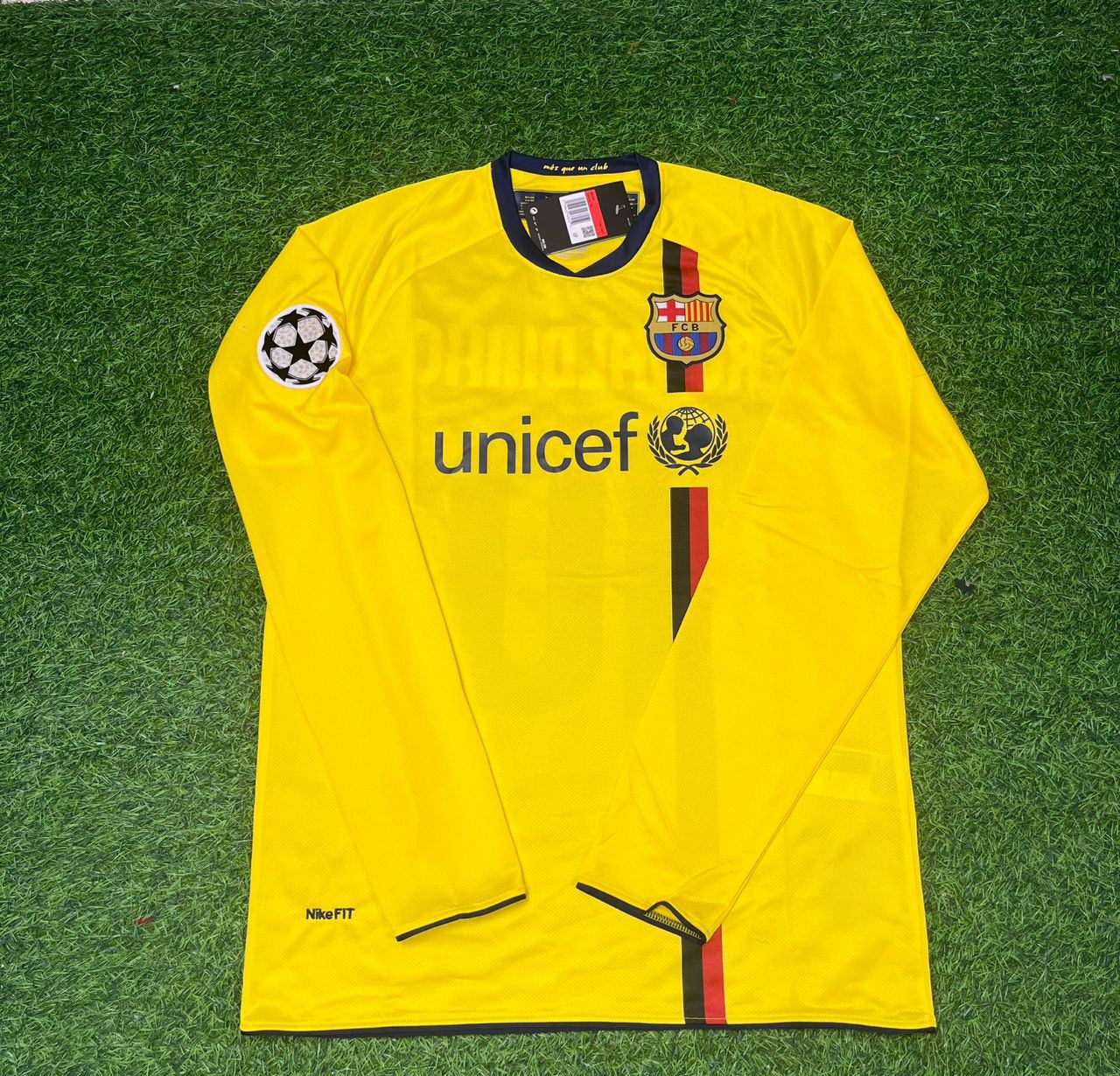 FC Barcelona 08/09 Season Yellow Away Retro Football Jersey
