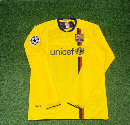 FC Barcelona 08/09 Season Yellow Away Retro Football Jersey