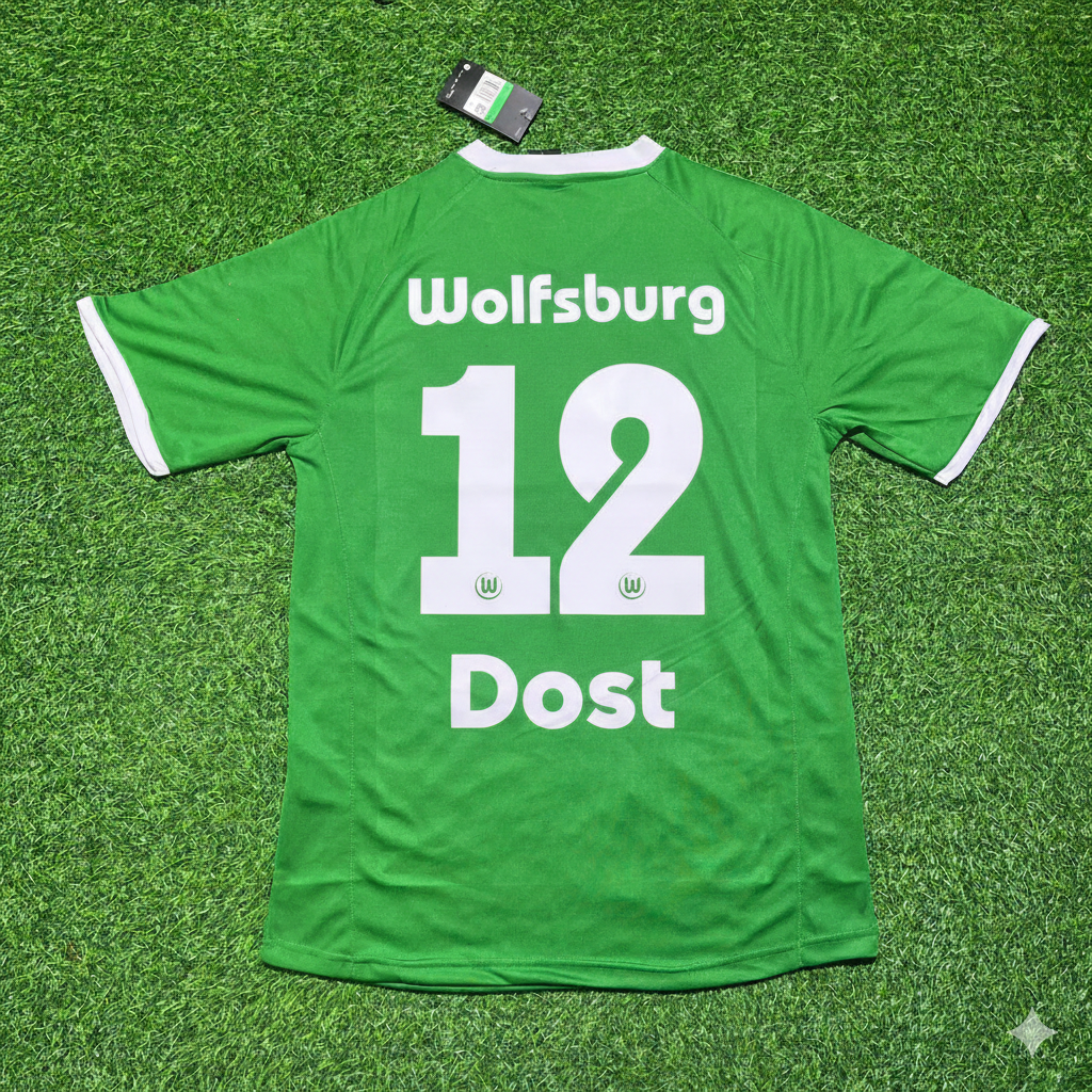 Bas Dost VfL Wolfsburg Meisterjahr Retro Fußballtrikot Jersey