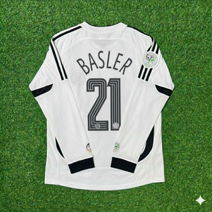 Mario Basler Germany World Cup Long Sleeve White Retro Football Jersey Kit