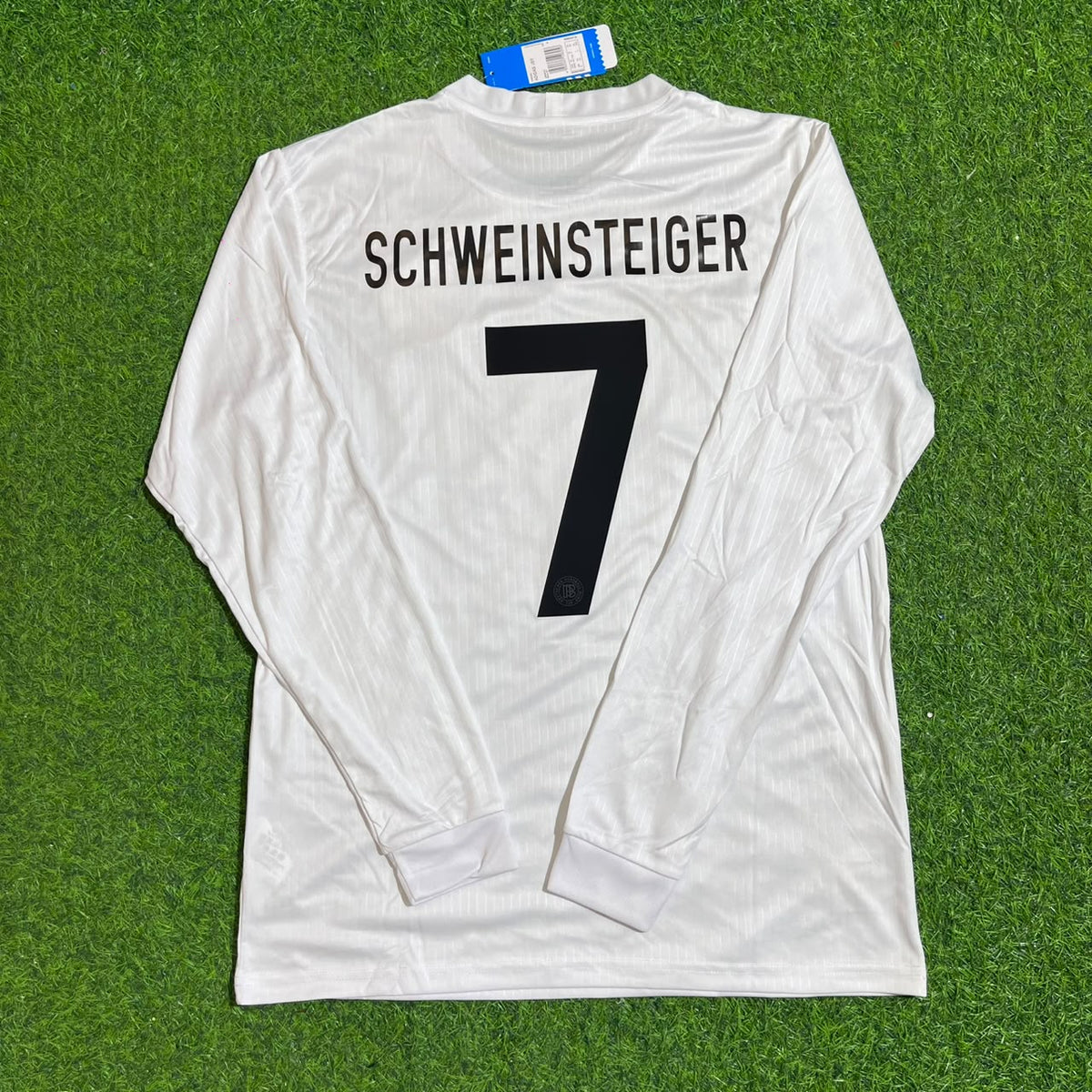 Germany Bastian Schweinsteiger 125 Year Special White Long Sleeve Football Jersey