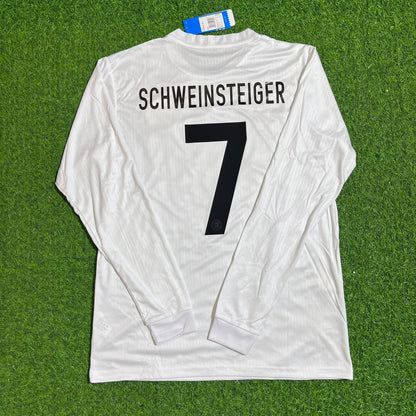 Germany Bastian Schweinsteiger 125 Year Special White Long Sleeve Football Jersey