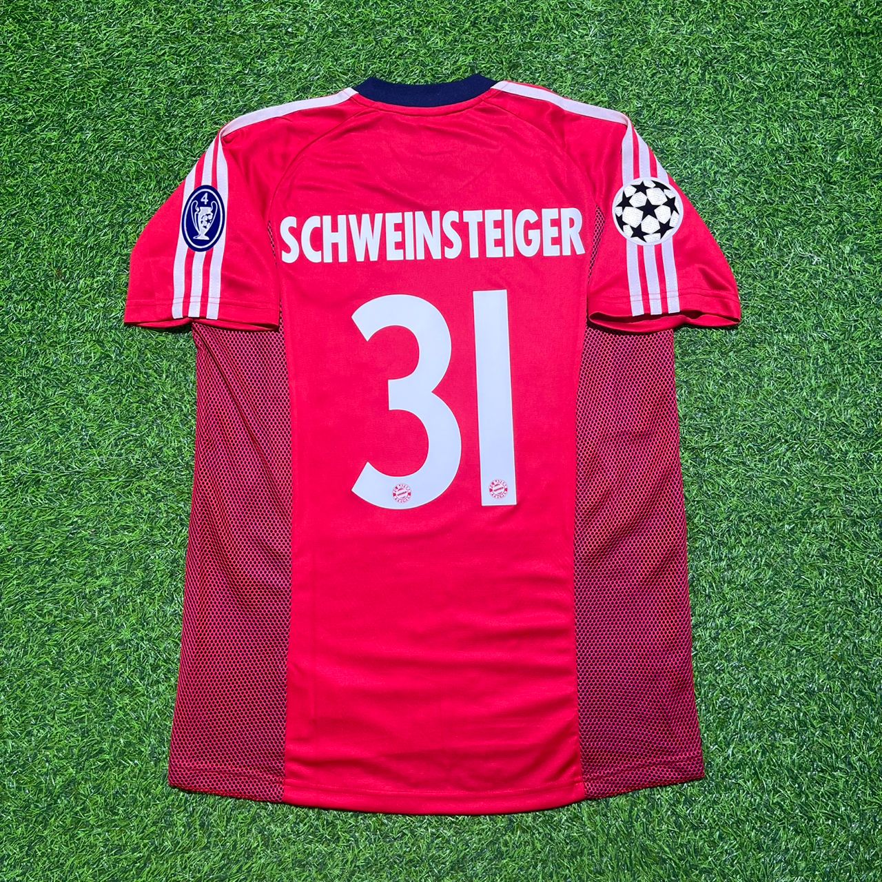 Bastian Schweinsteiger Bayern München 2002/2003 Season Home Red Retro Football Jersey