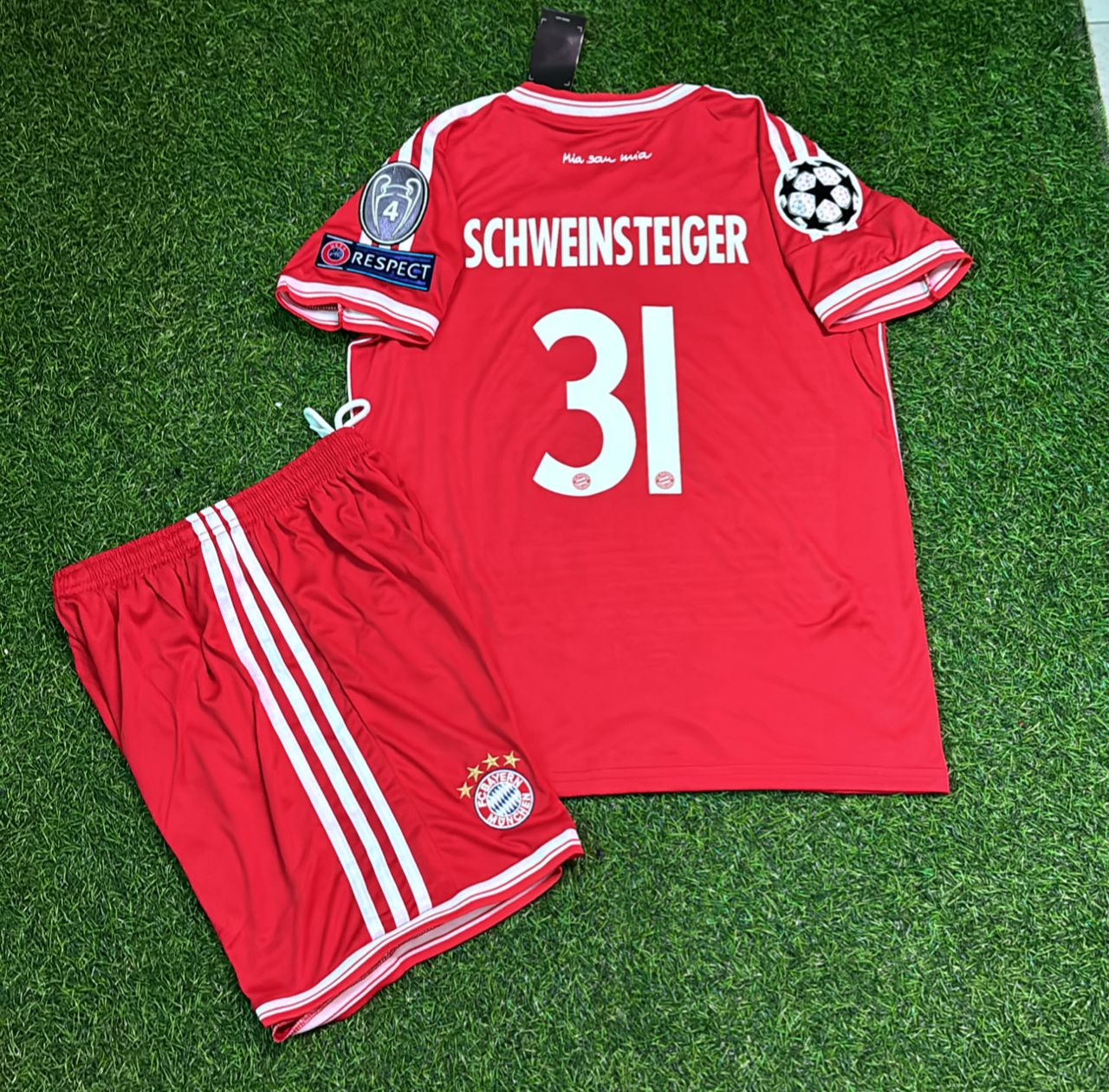 Bastian Schweinsteiger Bayern Munich 2013 Final Kids Kit Football Jersey Kit for Children