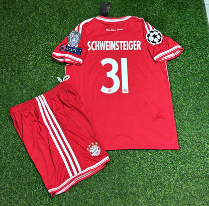 Bastian Schweinsteiger Bayern Munich 2013 Final Kids Kit Football Jersey Kit for Children