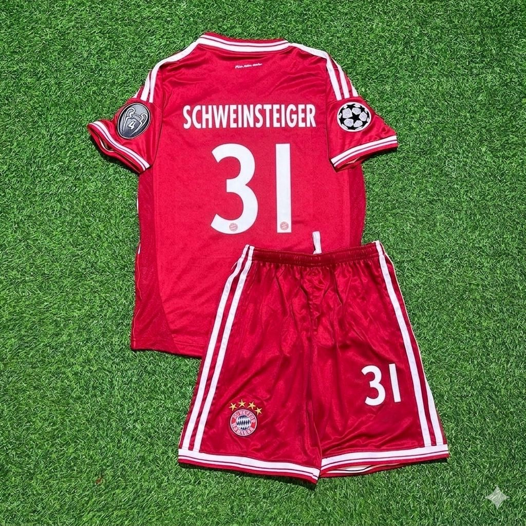 Bastian Schweinsteiger #31 Bayern Munich 2013 Champions League Final Kids Retro Kit Jersey