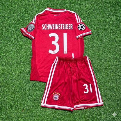 Bastian Schweinsteiger #31 Bayern Munich 2013 Champions League Final Kids Retro Kit Jersey