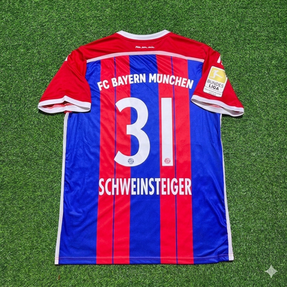 Bastian Schweinsteiger #31 Bayern Munich 2014 2015 Home Retro Patch Football Jersey