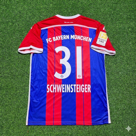 Bastian Schweinsteiger #31 Bayern Munich 2014 2015 Home Retro Patch Football Jersey