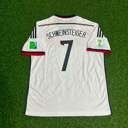 Germany World Cup 2014 Bastian Schweinsteiger - Deutschland White Retro Football Jersey Kit