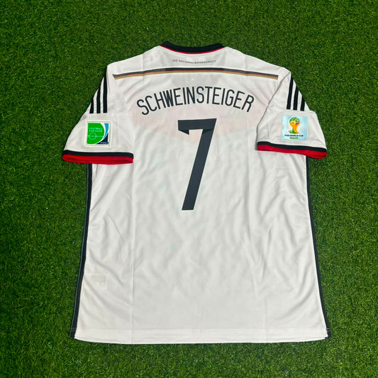 Germany World Cup 2014 Bastian Schweinsteiger - Deutschland White Retro Football Jersey Kit