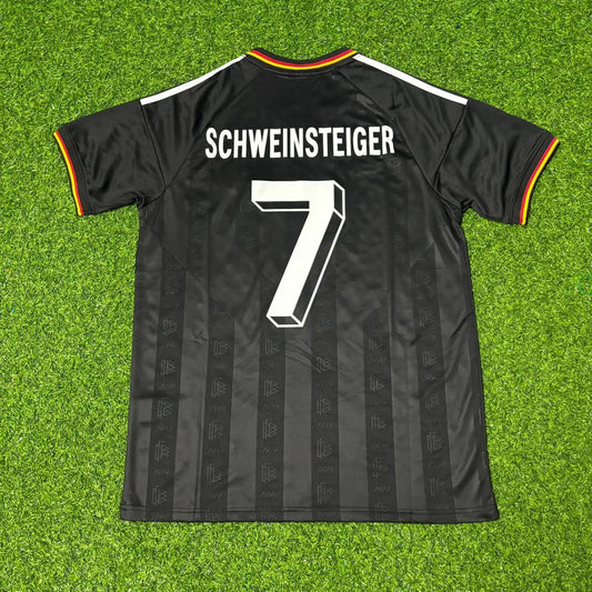 Bastian Schweinsteiger Germany Black Retro Vintage Football Jersey Kit