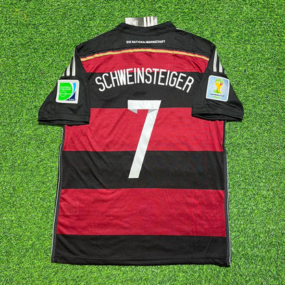 Germany World Cup 2014 Bastian Schweinsteiger Deutschland Brazil Black Red Retro Football Jersey