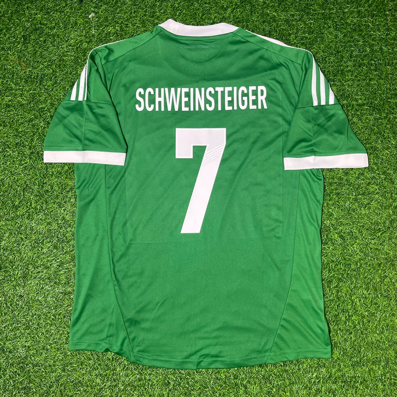 Germany EURO 2012 Bastian Schweinsteiger Green Retro Football Jersey