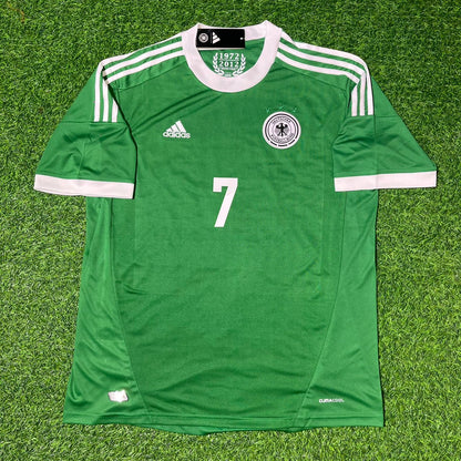 Germany EURO 2012 Bastian Schweinsteiger Green Retro Football Jersey