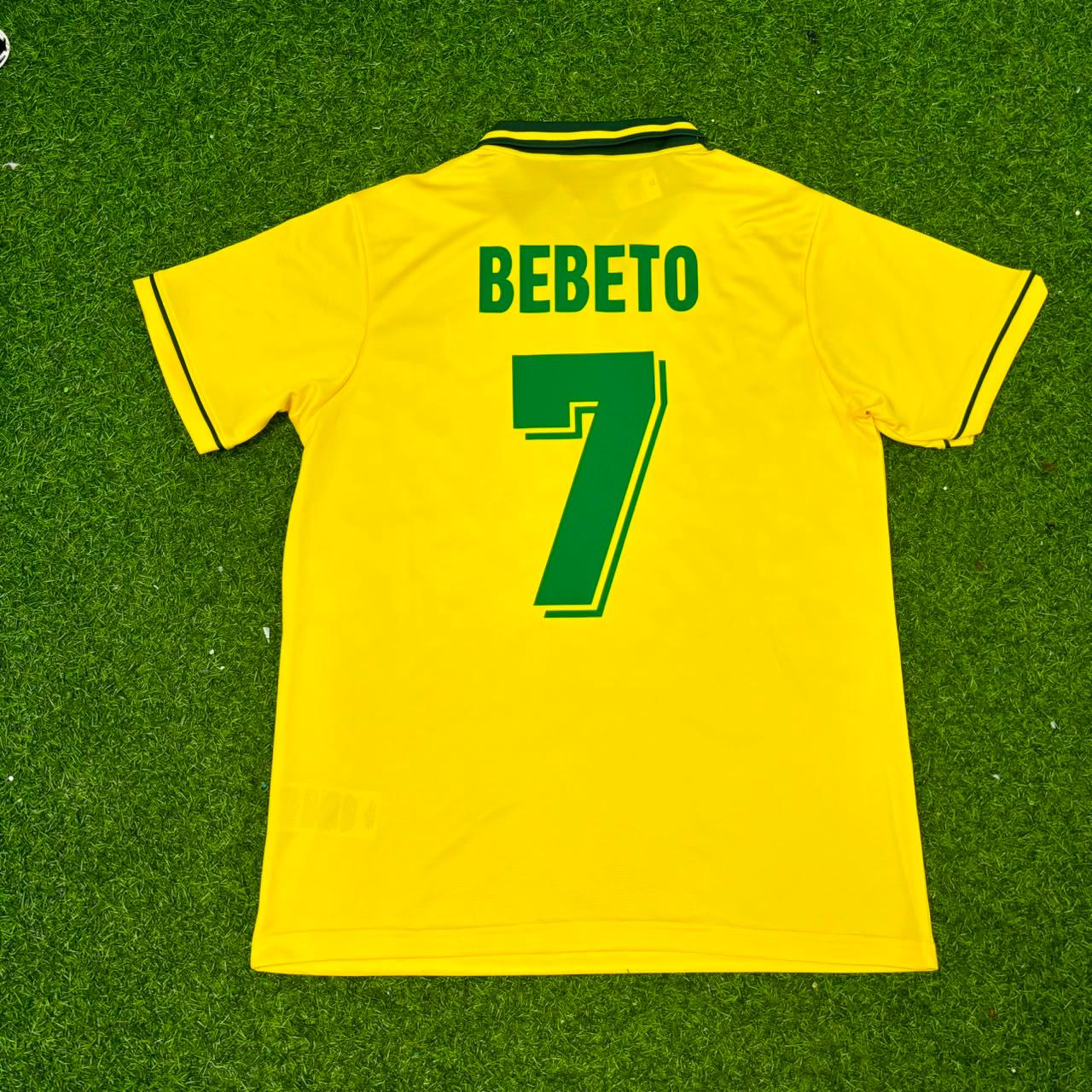 Brazil World Cup 1994 Bebeto #7 Final Retro Football Jersey