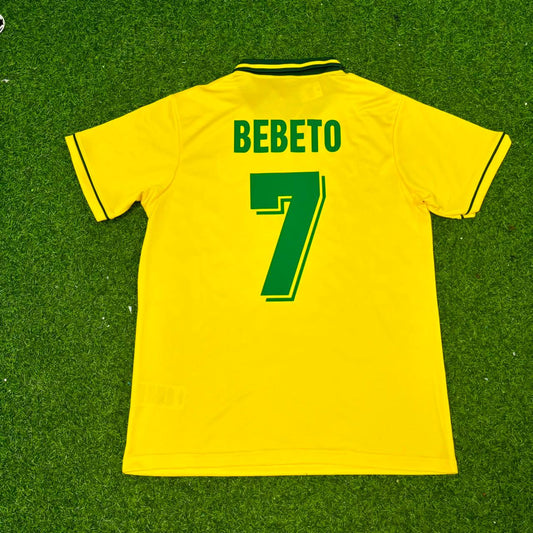 Brazil World Cup 1994 Bebeto #7 Final Retro Football Jersey