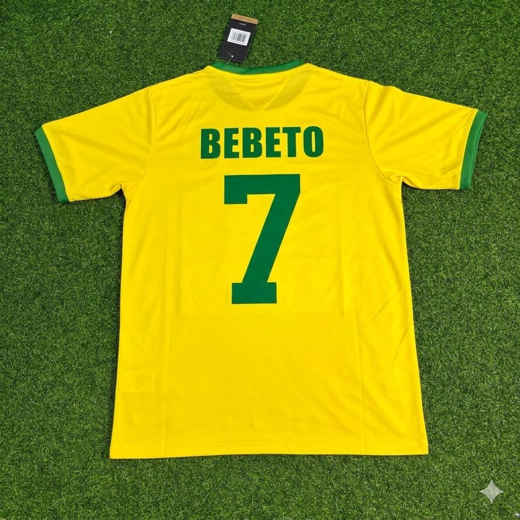 Bebeto Brazil Retro Home Football Jersey