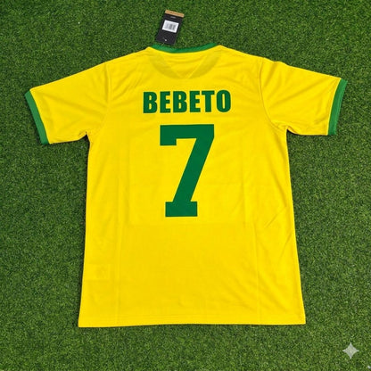 Bebeto Brazil Retro Home Football Jersey